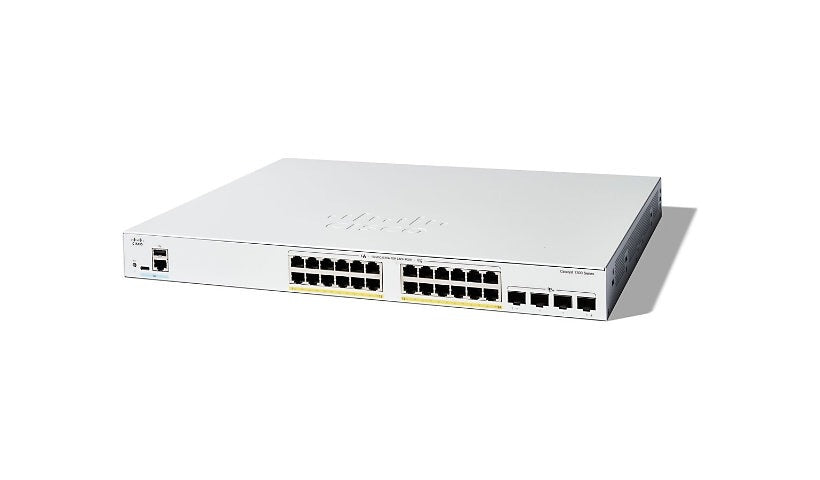 Cisco Catalyst 1300 24-Ports 10/100/1000 + 4 x 10/100/1000/2500/5000/10000 SFP+ PoE+ Layer 3 Managed Rack-Mountable Network Switch