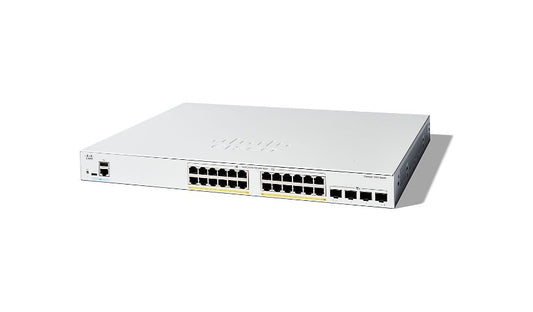 Cisco Catalyst 1300 24-Ports 10/100/1000 + 4 x 10/100/1000/2500/5000/10000 SFP+ PoE+ Layer 3 Managed Rack-Mountable Network Switch