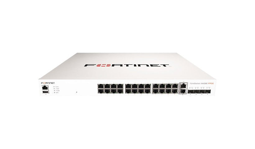 Fortinet FortiSwitch 26-Ports GE RJ45 PoE + 4x 10 GE SFP+ L3 Managed Ethernet Switch